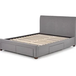 Garnero Arredamenti Letti Matrimoniali|Letti Matrimoniali-Letto matrimoniale in tessuto con cassettoni 160x200cm Mestre Gihome® Grigio