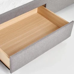 Garnero Arredamenti Letti Matrimoniali|Letti Matrimoniali-Letto matrimoniale in tessuto con cassettoni 160x200cm Mestre Gihome® Grigio