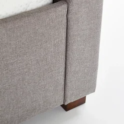 Garnero Arredamenti Letti Matrimoniali|Letti Matrimoniali-Letto matrimoniale in tessuto con cassettoni 160x200cm Mestre Gihome® Grigio