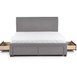 Garnero Arredamenti Letti Matrimoniali|Letti Matrimoniali-Letto matrimoniale in tessuto con cassettoni 160x200cm Mestre Gihome® Grigio