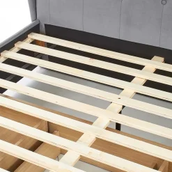 Garnero Arredamenti Letti Matrimoniali|Letti Matrimoniali-Letto matrimoniale in tessuto con cassetti 160x200cm Ravello Gihome® Grigio