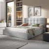 Garnero Arredamenti Letti Oversize-Letto matrimoniale oversize 180x200 cm con rete contenitore imbottito grigio chiaro Silla