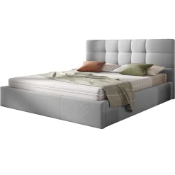 Garnero Arredamenti Letti Oversize-Letto matrimoniale oversize 180x200 cm con rete contenitore imbottito grigio chiaro Silla