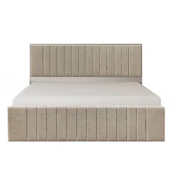 Garnero Arredamenti Letti Oversize-Letto matrimoniale oversize 180x200cm imbottito con contenitore beige Emporio