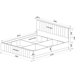 Garnero Arredamenti Letti Oversize-Letto matrimoniale oversize 180x200cm imbottito con contenitore beige Emporio