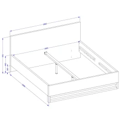 Garnero Arredamenti Letti Oversize-Letto matrimoniale oversize 180x200cm rovere metallo nero Petra