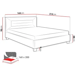 Garnero Arredamenti Letti Matrimoniali|Letti Matrimoniali-Letto matrimoniale 160x200 cm con rete a doghe imbottito grigio chiaro Sonia