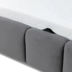 Garnero Arredamenti Letti Matrimoniali|Letti Matrimoniali-Letto matrimoniale 160x200 cm con rete contenitore imbottito grigio scuro Cometa Tessuto Kronos Grigio Scuro