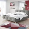 Garnero Arredamenti Letti Matrimoniali|Letti Matrimoniali-Letto matrimoniale 160x200 cm con rete a doghe imbottito grigio Dreama