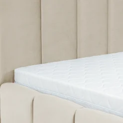 Garnero Arredamenti Letti Matrimoniali|Letti Matrimoniali-Letto matrimoniale 160x200 cm con rete contenitore imbottito beige Cometa Tessuto Paros Beige
