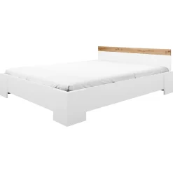 Garnero Arredamenti Letti Matrimoniali|Letti Matrimoniali-Letto matrimoniale 160x200cm bianco rovere Relaxio