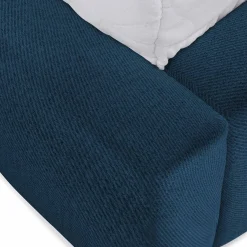 Garnero Arredamenti Letti Matrimoniali|Letti Matrimoniali-Letto matrimoniale 160x200cm con rete contenitore imbottito blu Aluna Tessuto Kronos Blu