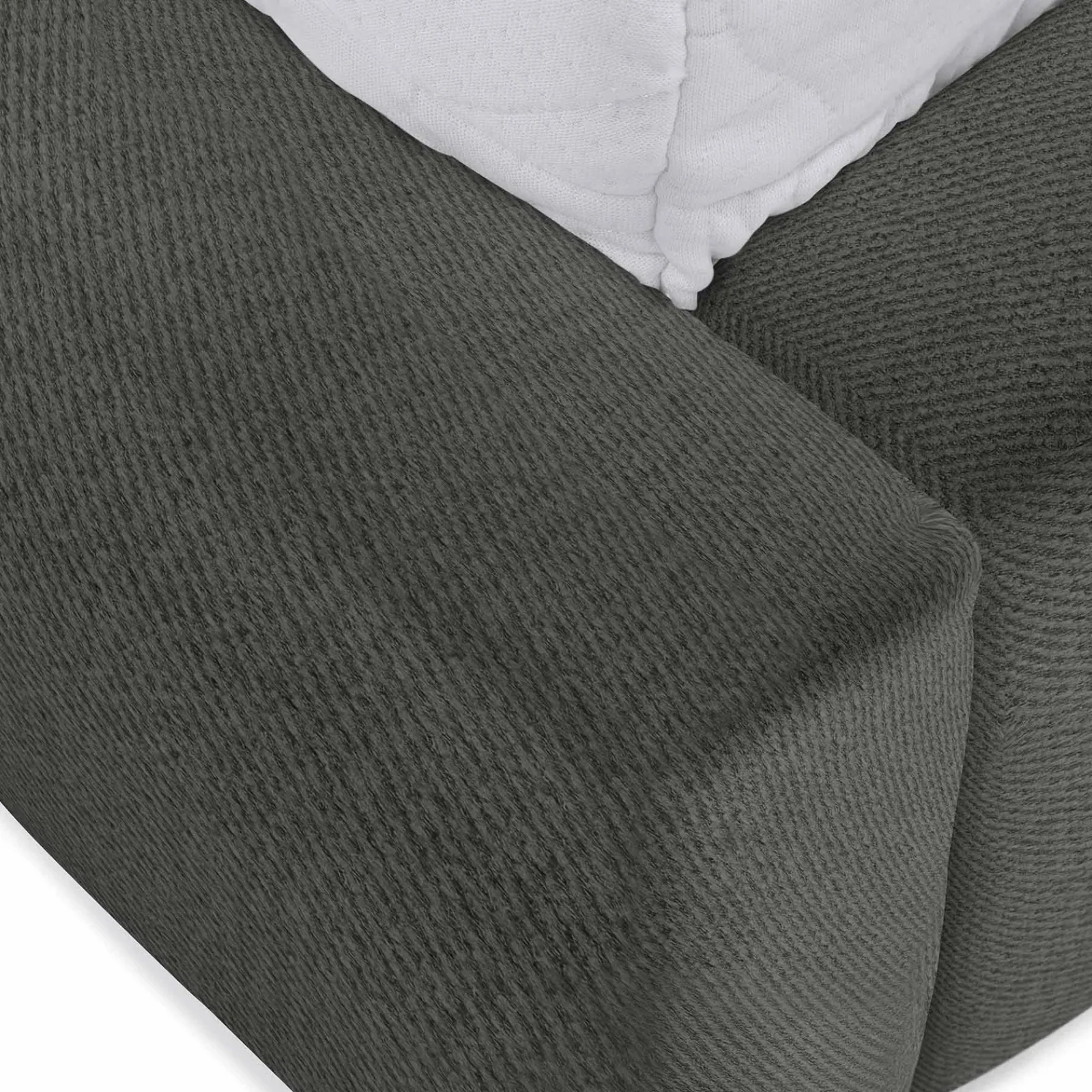 Garnero Arredamenti Letti Matrimoniali|Letti Matrimoniali-Letto matrimoniale 160x200cm con rete contenitore imbottito grigio scuro Aluna Tessuto Kronos Grigio Scuro