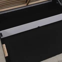 Garnero Arredamenti Letti Matrimoniali|Letti Matrimoniali-Letto matrimoniale 160x200cm con rete contenitore imbottito tessuto bouclé grigio Aluna Tessuto Abriamo Grigio