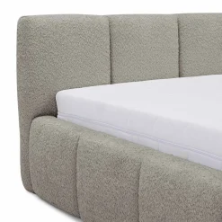 Garnero Arredamenti Letti Matrimoniali|Letti Matrimoniali-Letto matrimoniale 160x200cm con rete contenitore imbottito tessuto bouclé grigio Aluna Tessuto Abriamo Grigio