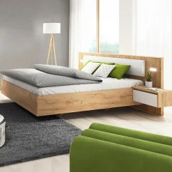 Garnero Arredamenti Letti Matrimoniali|Letti Matrimoniali-Letto matrimoniale 160x200cm con comodini bianco rovere Sweet