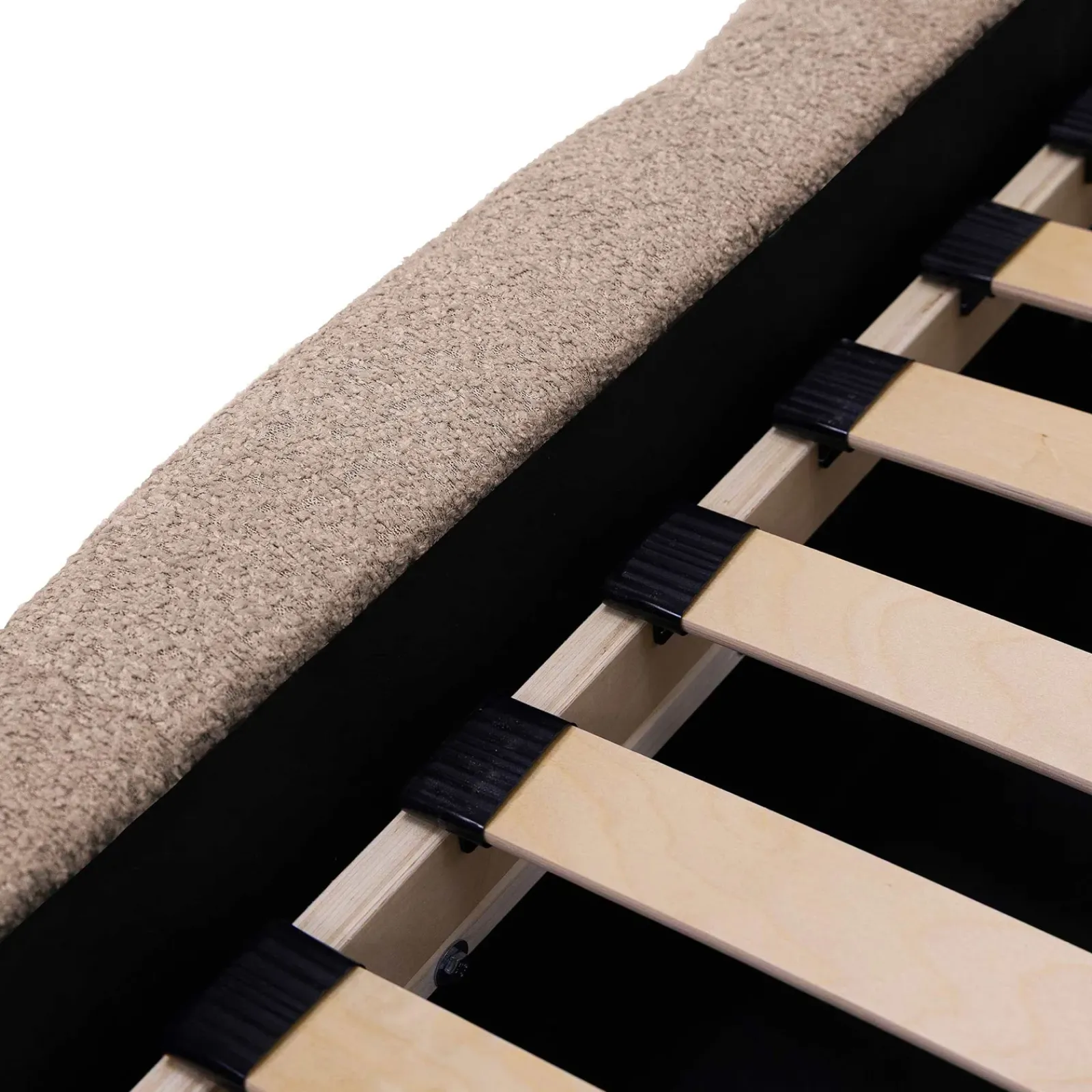 Garnero Arredamenti Letti Matrimoniali|Letti Matrimoniali-Letto matrimoniale 160x200cm con rete contenitore imbottito tessuto bouclé rosa Aluna Tessuto Abriamo Rosa