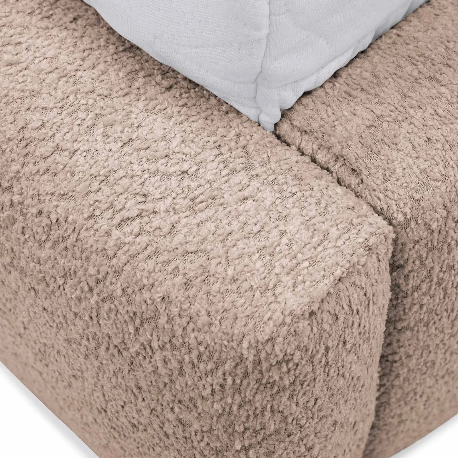 Garnero Arredamenti Letti Matrimoniali|Letti Matrimoniali-Letto matrimoniale 160x200cm con rete contenitore imbottito tessuto bouclé rosa Aluna Tessuto Abriamo Rosa