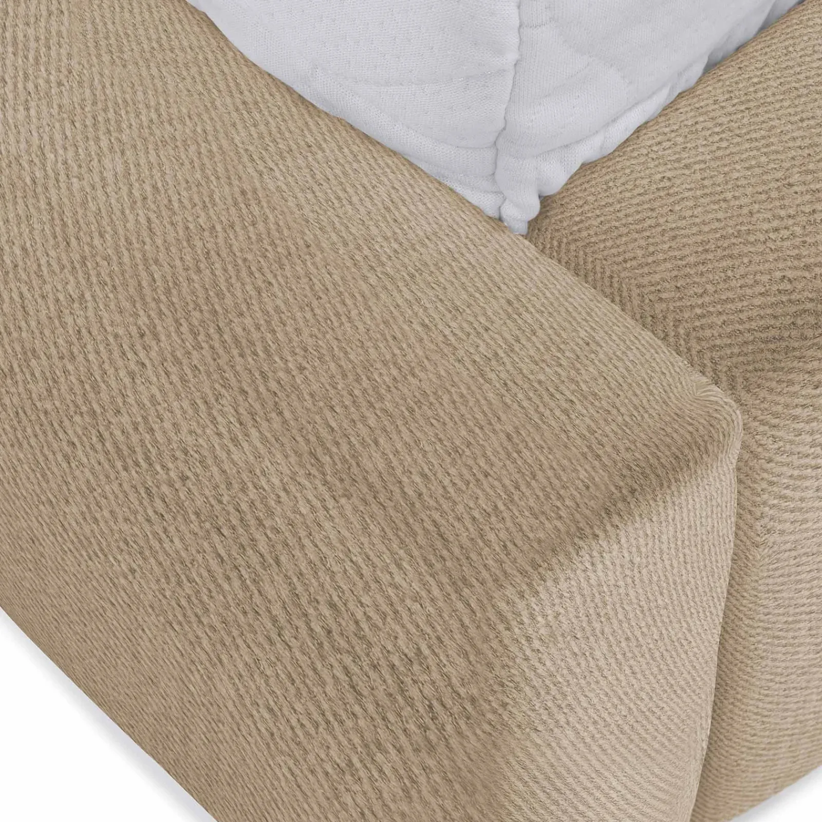 Garnero Arredamenti Letti Matrimoniali|Letti Matrimoniali-Letto matrimoniale 160x200cm con rete contenitore imbottito beige scuro Aluna Tessuto Paros Beige Scuro