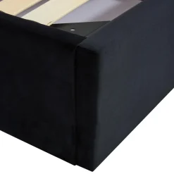 Garnero Arredamenti Letti Matrimoniali|Letti Matrimoniali-Letto matrimoniale 160x200cm con rete contenitore nero oro Esther Nero Opaco