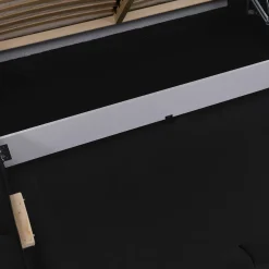 Garnero Arredamenti Letti Matrimoniali|Letti Matrimoniali-Letto matrimoniale 160x200cm con rete contenitore imbottito nero Aluna Tessuto Kronos Nero