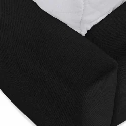 Garnero Arredamenti Letti Matrimoniali|Letti Matrimoniali-Letto matrimoniale 160x200cm con rete contenitore imbottito nero Aluna Tessuto Kronos Nero