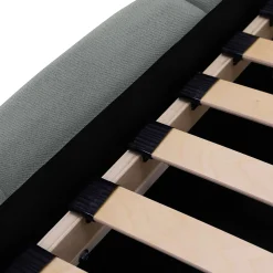 Garnero Arredamenti Letti Matrimoniali|Letti Matrimoniali-Letto matrimoniale 160x200cm con rete contenitore imbottito azzurro grigio Aluna Tessuto Paros Azzurro Grigio