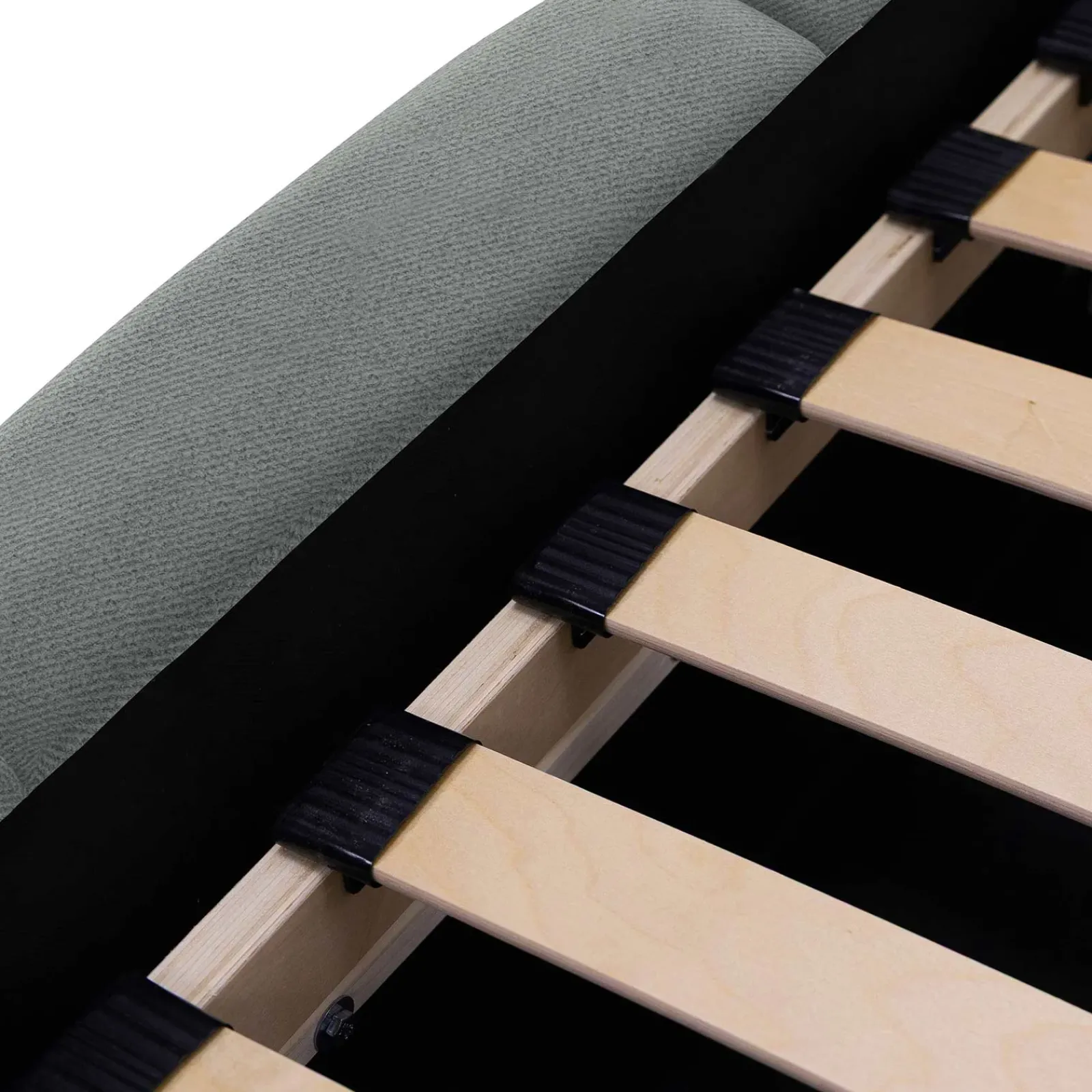 Garnero Arredamenti Letti Matrimoniali|Letti Matrimoniali-Letto matrimoniale 160x200cm con rete contenitore imbottito azzurro grigio Aluna Tessuto Paros Azzurro Grigio