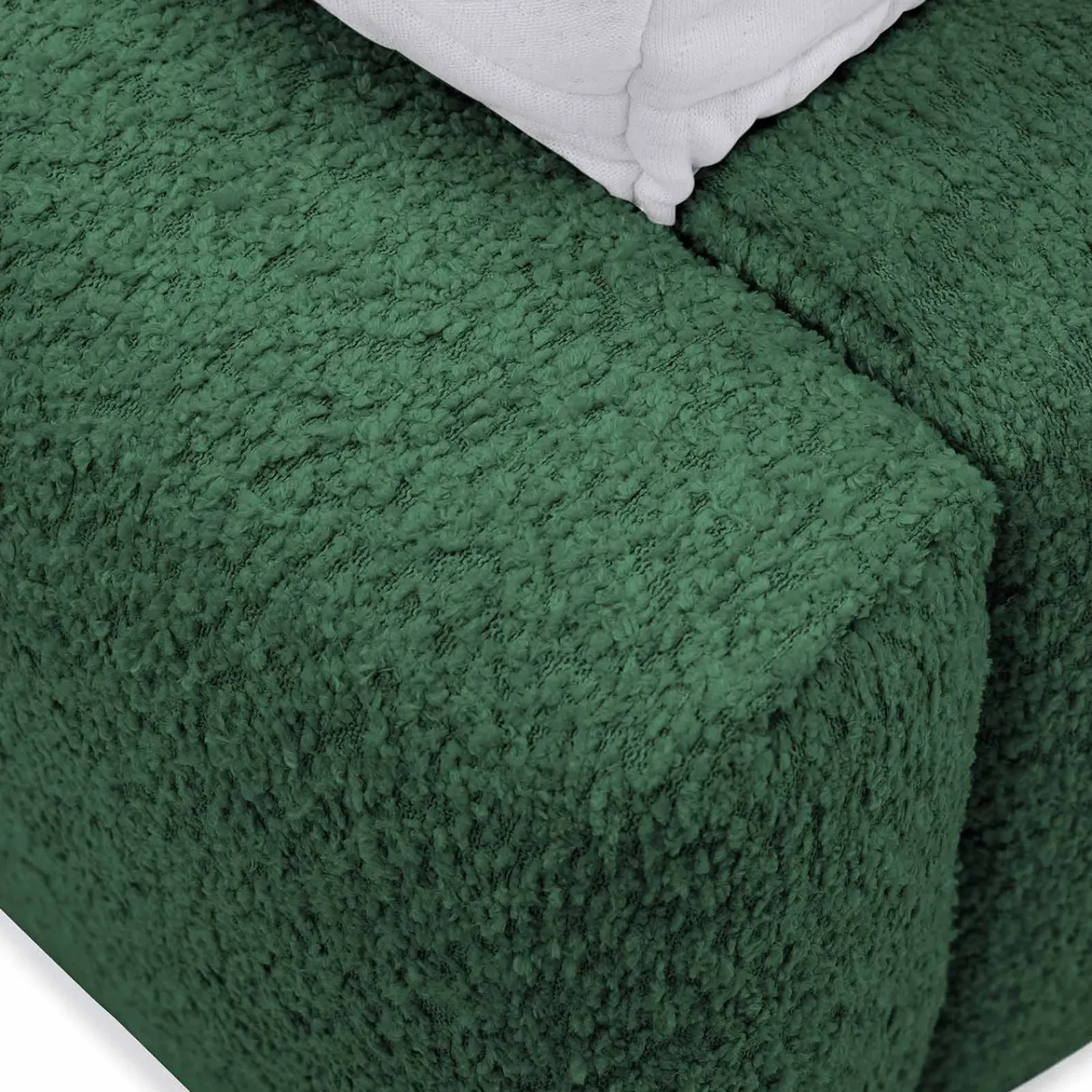 Garnero Arredamenti Letti Matrimoniali|Letti Matrimoniali-Letto matrimoniale 160x200cm con rete contenitore imbottito tessuto bouclé verde Aluna Tessuto Abriamo Verde