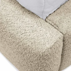 Garnero Arredamenti Letti Matrimoniali|Letti Matrimoniali-Letto matrimoniale 160x200cm con rete contenitore imbottito tessuto bouclé beige Aluna Tessuto Abriamo Beige