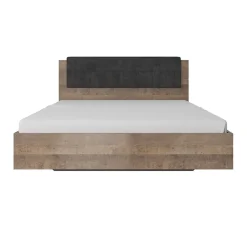 Garnero Arredamenti Letti Matrimoniali|Letti Matrimoniali-Letto matrimoniale 160x200cm grigio quercia Dable