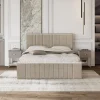 Garnero Arredamenti Letti Matrimoniali|Letti Matrimoniali-Letto matrimoniale 160x200cm imbottito con contenitore beige Emporio