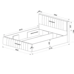 Garnero Arredamenti Letti Matrimoniali|Letti Matrimoniali-Letto matrimoniale 160x200cm imbottito con contenitore beige Emporio