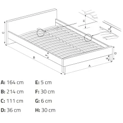 Garnero Arredamenti Letti Matrimoniali|Letti Matrimoniali-Letto matrimoniale 160x200cm imbottito con cassettoni Lux Verde