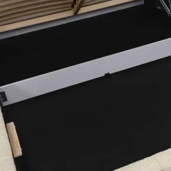 Garnero Arredamenti Letti Oversize-Letto oversize 180x200cm con rete contenitore imbottito tessuto bouclé beige Aluna Tessuto Abriamo Beige