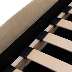 Garnero Arredamenti Letti Oversize-Letto oversize 180x200cm con rete contenitore imbottito beige scuro Aluna Tessuto Paros Beige Scuro