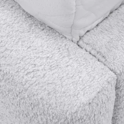 Garnero Arredamenti Letti Oversize-Letto oversize 180x200cm con rete contenitore imbottito tessuto bouclé bianco Aluna Tessuto Abriamo Bianco