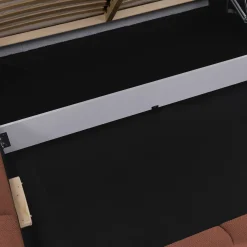 Garnero Arredamenti Letti Oversize-Letto oversize 180x200cm con rete contenitore imbottito rosso mattone Aluna Tessuto Kronos Rosso Mattone