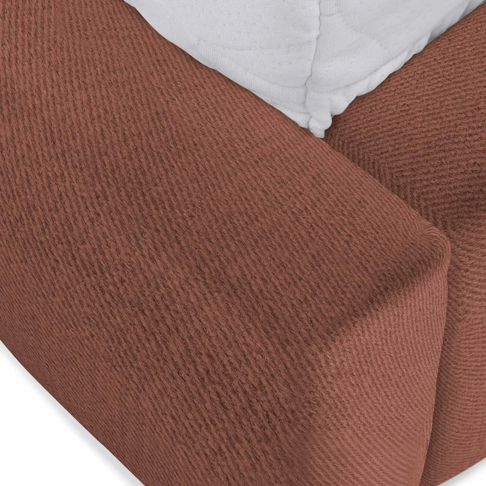 Garnero Arredamenti Letti Oversize-Letto oversize 180x200cm con rete contenitore imbottito rosso mattone Aluna Tessuto Kronos Rosso Mattone