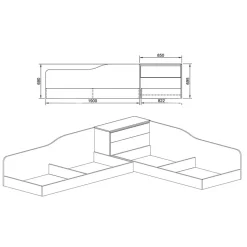 Garnero Arredamenti Letti Per Cameretta|Letti Per Bambini E Ragazzi-Letto singolo contenitore doppio 82x190cm moderno Stefano Rovere