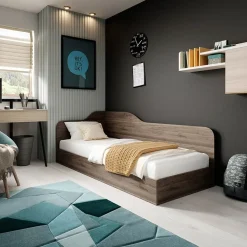 Garnero Arredamenti Letti Per Bambini E Ragazzi|Letti Per Bambini E Ragazzi-Letto singolo contenitore 82x190cm Alex Gihome® Noce