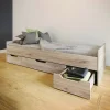 Garnero Arredamenti Letti Singoli|Letti Per Bambini E Ragazzi-Letto singolo 90x200cm 3 cassetti rovere chiaro Kabala