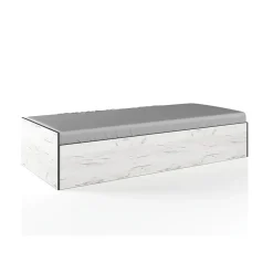 Garnero Arredamenti Letti Singoli|Letti Per Bambini E Ragazzi-Letto singolo 90x200cm contenitore bianco rustico turchese Zadar Bianco Frassinato - Azzurro