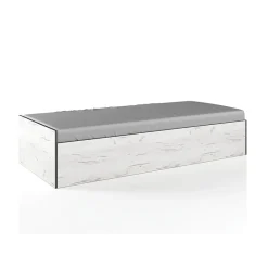 Garnero Arredamenti Letti Singoli|Letti Per Bambini E Ragazzi-Letto singolo 90x200cm contenitore bianco rustico verde Zadar Bianco Frassinato - Verde