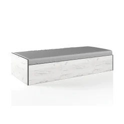 Garnero Arredamenti Letti Singoli|Letti Per Bambini E Ragazzi-Letto singolo 90x200cm contenitore bianco rustico grigio Zadar Bianco Frassinato - Antracite