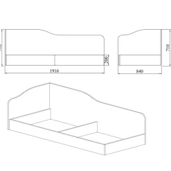 Garnero Arredamenti Letti Per Cameretta|Letti Singoli-Letto singolo 82x190cm contenitore Alex Gihome® Rovere