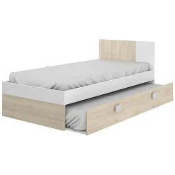 Garnero Arredamenti Letti Per Bambini E Ragazzi|Letti Per Bambini E Ragazzi-Letto singolo 90x190cm estraibile rovere bianco Cairo
