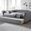 Garnero Arredamenti Letti Singoli|Letti Per Bambini E Ragazzi-Letto singolo 90x200cm estraibile moderno  in tessuto grigio moderno Duple
