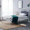 Garnero Arredamenti Letti Singoli|Letti Per Bambini E Ragazzi-Letto singolo 90x200cm grigio moderno con testiera bianco Geki