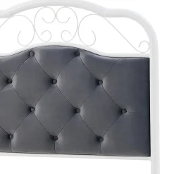 Garnero Arredamenti Letti Singoli|Letti Per Bambini E Ragazzi-Letto singolo 90x200cm grigio moderno con testiera bianco Geki